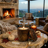 Wood Acorn Carved Rustic Fall Scented Candle