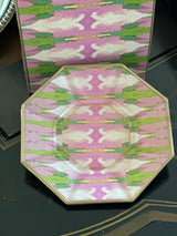 Cabana Pink Laura Park Decoupage Glass Plate