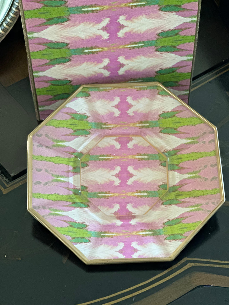 Cabana Pink Laura Park Decoupage Glass Plate