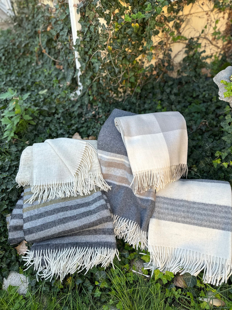 Buffalo Throw in Putty with Ivory Checks