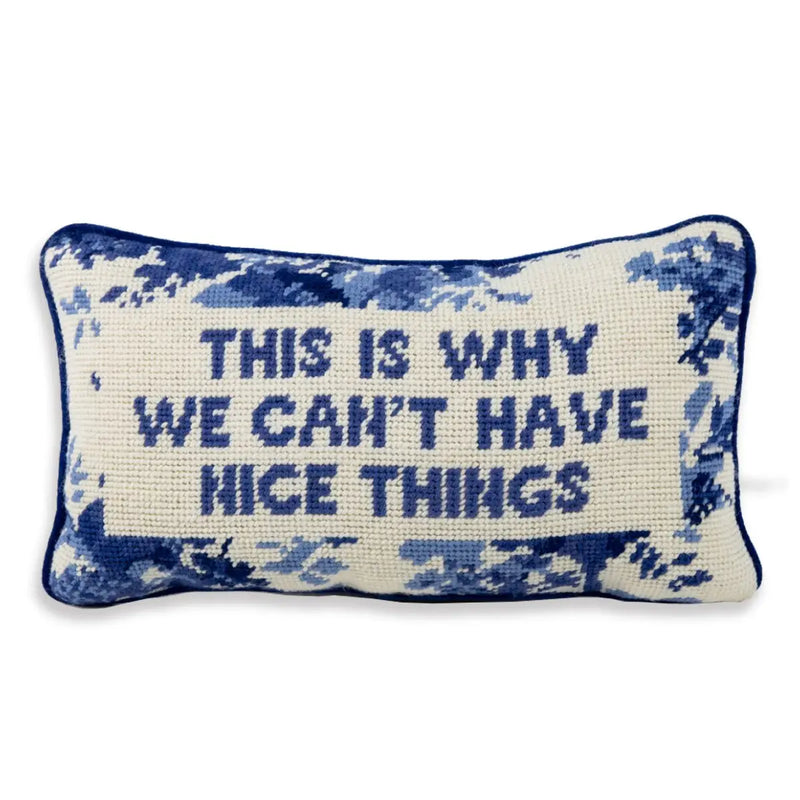 Nice Things Needlepoint Pillow from Furbish Studios