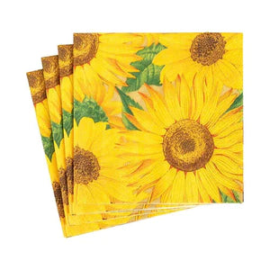 Caspari "Sunflowers" Paper COCKTAIL Napkins