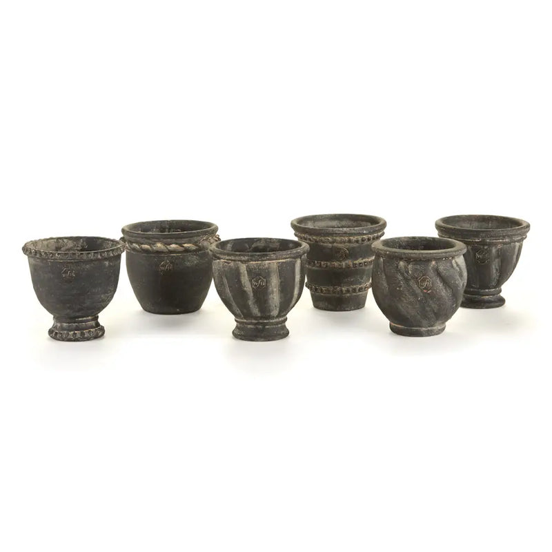 Wakefield Handmade Mini Pots in Black-Set of 6